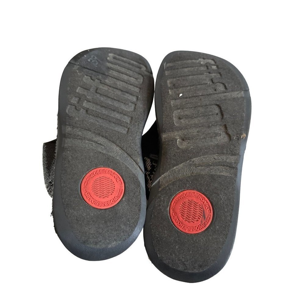 Fitflop Womens Black Sequined Thong Sandals Size 10 Comfort vacation - Picture 7 of 7